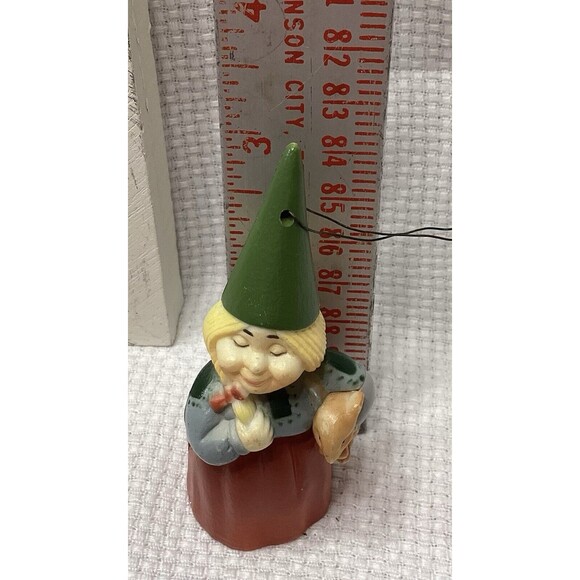 Uniboek Gnome Christmas Ornament Vintage 1978 Made in Hong Kong 3” Hard Plastic - Picture 7 of 7
